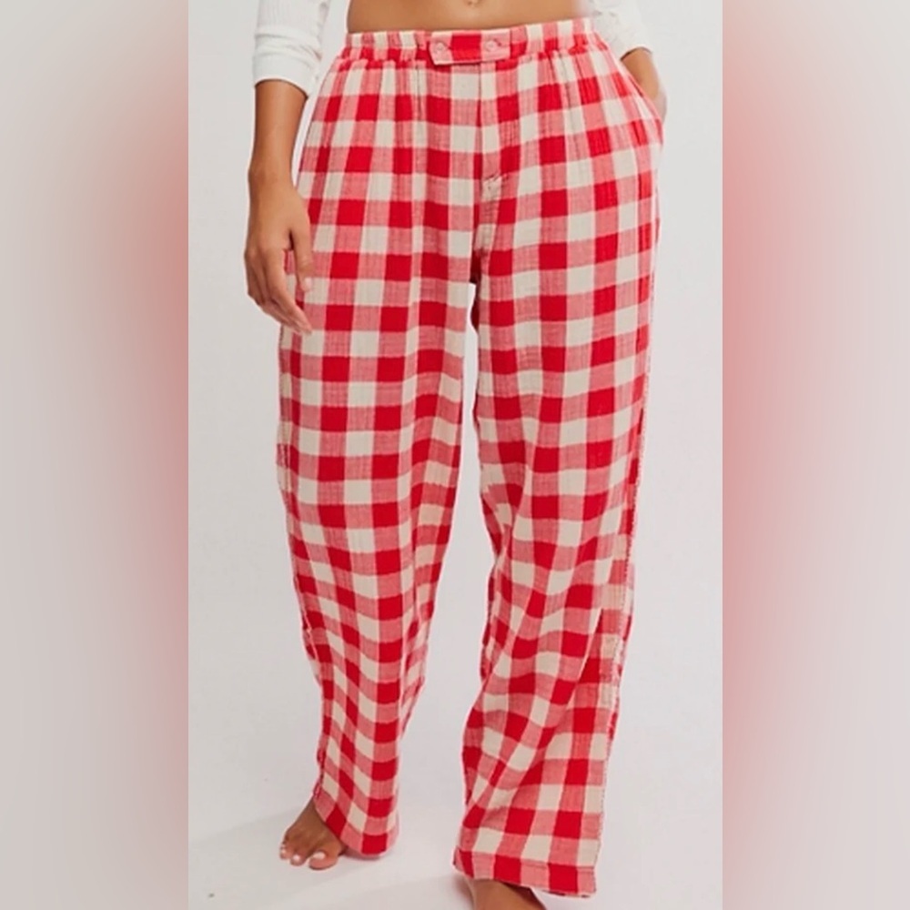 Free People Be Mine Pant Coral Combo Pajama Bottoms NWT